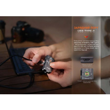Фонарь наключный Fenix E03R V2.0 синий фото 11