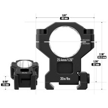Кільця Discovery Scope Mount Rings 7075AL (25.4 мм) Medium на Picatinny. ВН - 19.3 мм фото 8