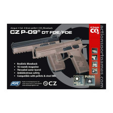 Пневматичний пістолет ASG CZ P-09 Black/FDE Blowback Pellet фото 6