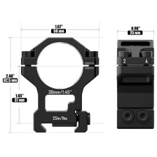 Кольца Discovery Scope Mount Rings 6061 Series (30 мм) High на Picatinny. ВН - 22 мм фото 8