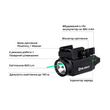 Фонарь Olight Baldr S Green Laser. Цвет - чёрный фото 17