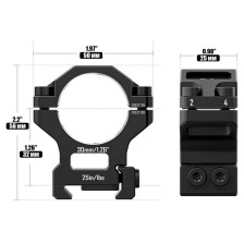Кольца Discovery Scope Mount Rings 6061 Series (30 мм) Medium на Picatinny. ВН - 17 мм фото 7