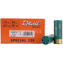 Патрон Rottweil Special 12F кал. 12/67,5 дробь №4, навеска 32 гр фото 2