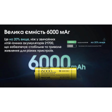 Акумулятор літієвий Nitecore NL2160 Li-Ion 21700 3.6V (6000mAh) фото 6