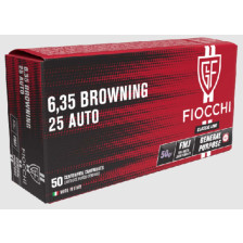 Патрони Fiocchi 6.35 Browning/25 AUTO куля FMJ, маса 3.24 г/50 гран фото 2