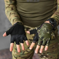Рукавички Mechanix M-Pact Fingerless (розмір - XL, колір - мультикам) фото 5