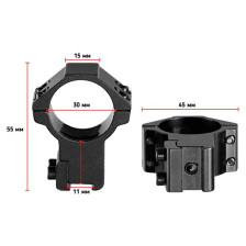 Кольца Discovery Scope Mount Rings (30 мм) High на Ласточкин хвост фото 2