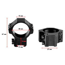 Кольца Discovery Scope Mount Rings (30 мм) Low на Ласточкин хвост фото 2