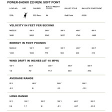 Патрон Federal Power-Shok кал. 223 Rem куля JSP, маса 4.15 гр/64 гран фото 2