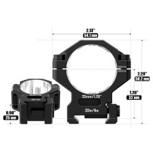Кольца Discovery Scope Mount Rings 6061 Series (35 мм) Medium на Picatinny. ВН - 14.5 мм фото 4