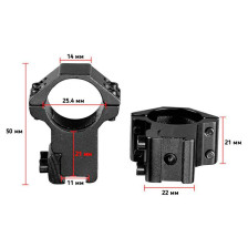 Кільця Discovery Scope Mount Rings (25.4 мм) High на Ластівчин хвіст фото 2