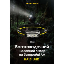 Ліхтар налобний Nitecore HA15 UHE фото 5