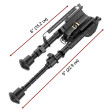 Сошки Buvele Carbon Bipod на антабку (высота 15.2 - 22.9 см) с переходником на Weaver/Picatinny фото 5