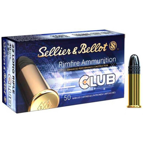Патрон Sellier & Bellot Club кал. 22 LR куля LRN, маса 2.56 гр/40 гран фото