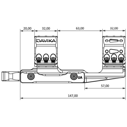 Быстросъемный моноблок Davika MSM-04 (30 мм) на Picatinny. H - 38 мм фото 9