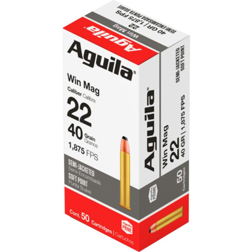 Патрон Aguila кал. 22 Win Mag куля SJSP, маса 2.59 г/40 гран фото