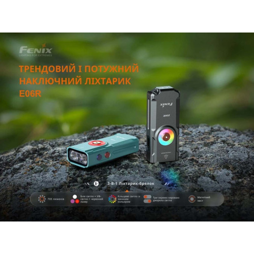 Фонарь наключный Fenix E06R серый фото 7