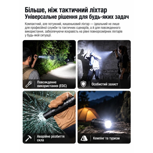 Ручной фонарь Klarus XT2CR PRO – 2025 2300 лм/4000 mAh. Black фото 21