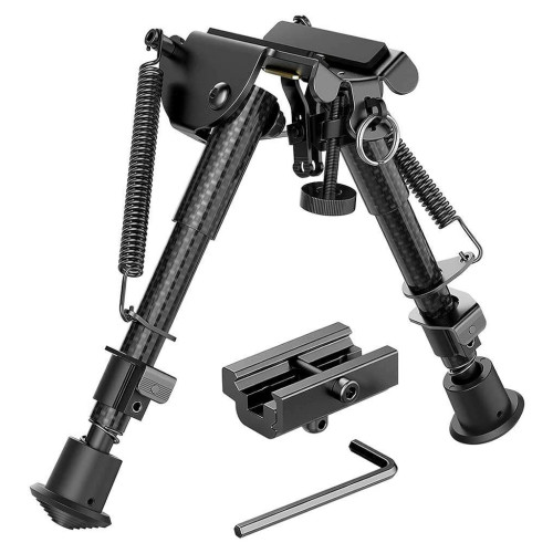 Сошки Buvele Carbon Bipod на антабку (высота 15.2 - 22.9 см) с переходником на Weaver/Picatinny фото 3