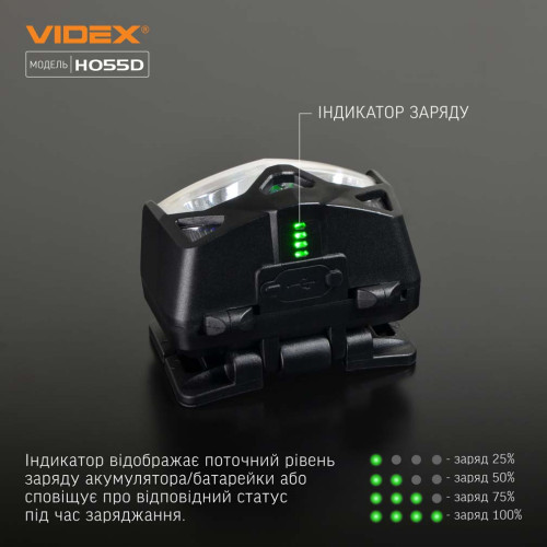 Налобний світлодіодний ліхтарик VIDEX VLF-H055D фото 8