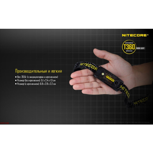 Фонарь налобный Nitecore T360 фото 11
