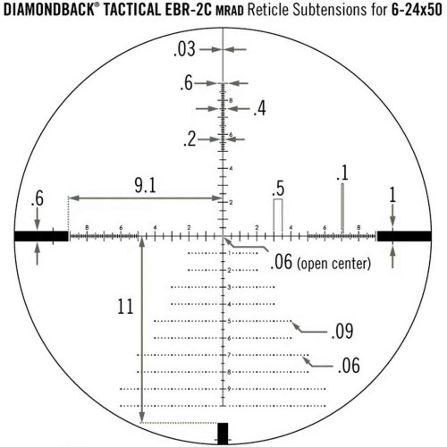 Приціл Vortex Diamondback Tactical 6-24х50 FFP EBR-2C (MRAD) фото 3