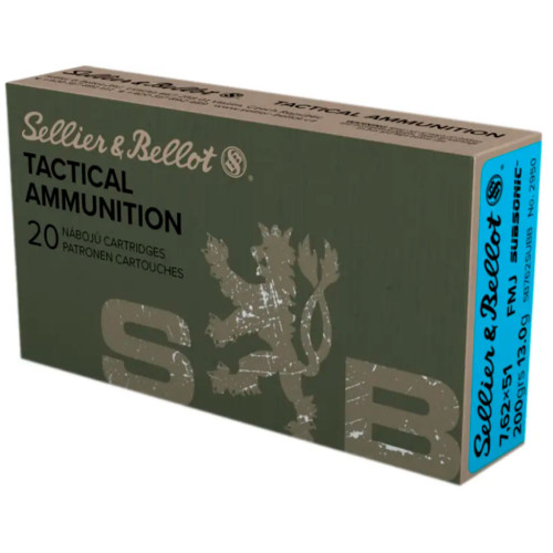 Патрон Sellier & Bellot Subsonic кал. .308 Win куля FMJ, маса 13 гр/200 гран фото