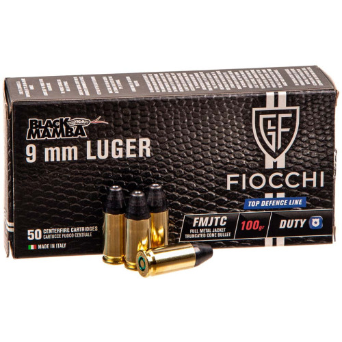 Патрон Fiocchi Black Mamba кал. 9 мм Luger (9х19) куля FMJTC, маса 6.48 гр/100 гран фото