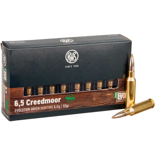 Патрон RWS Evolution кал.6,5 Creedmoor пуля EVO Green, масса 6 гр/92 гран фото