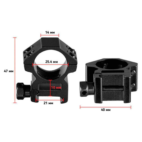 Кільця Discovery Scope Mount Rings (25.4 мм) Low на Weaver/Picatinny фото 2