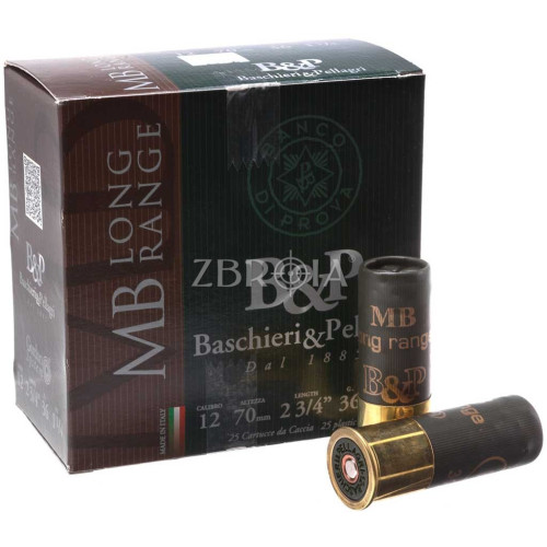 Патрон B&P MB Long Range кал. 12/70 дробь №5, навеска 36 гр фото