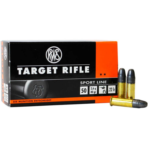 Патрон RWS Target Rifle Sport Line кал. 22 LR пуля LRN, масса 2.6 гр/40 гран фото