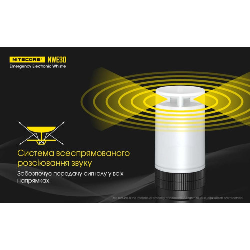 Ліхтар сигнальний+свисток Nitecore NWE30 фото 12