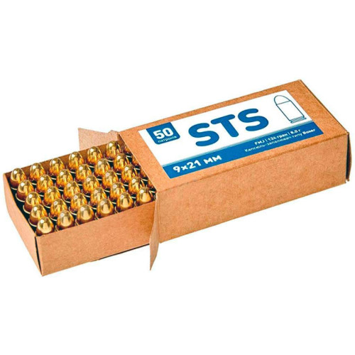 Патрон STS кал. 9x21 куля FMJ RN, маса 8 гр/124 гран фото 2