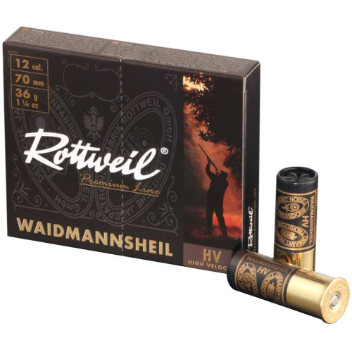 Патрон Rottweil Waidmannsheil HV Plastik кал. 12/70 дріб №1, навіска 36 гр фото
