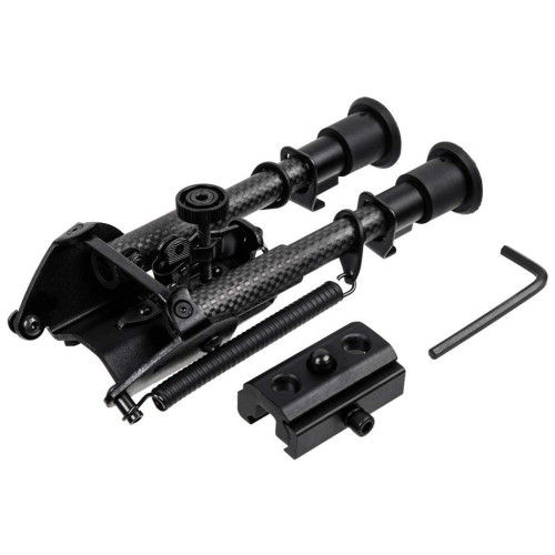 Сошки Vector Optics Carbon Fiber Bipod на антабку (высота 15.2 - 22.9 см) с переходником на Weaver/Picatinny фото 4