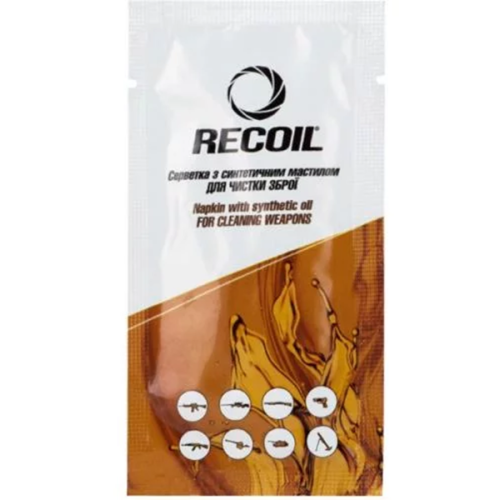 Салфетка с синтетическим маслом для чистки оружия Recoil, 5 гр фото