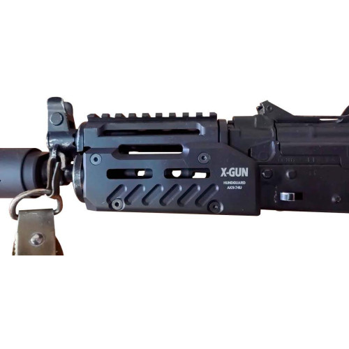 Цівка X-GUN Handguard для АКС-74У (алюміній) чорна фото 6