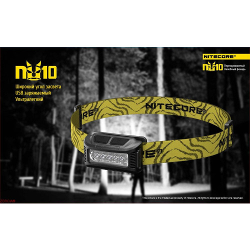 Ліхтар налобний Nitecore NU10 Black фото 4