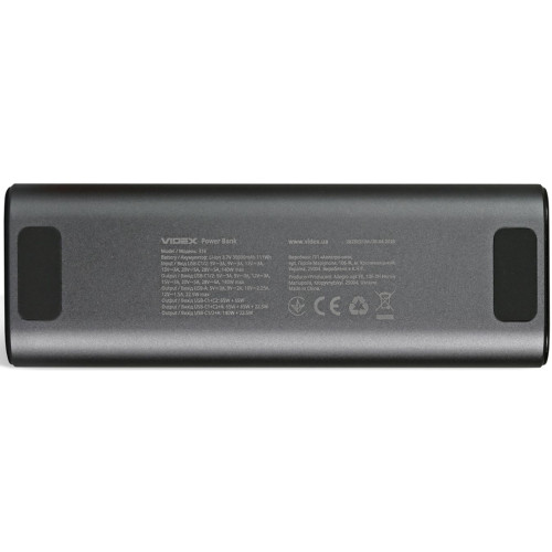 Повербанк Videx VPB-316 30000 mAh Grey фото 6