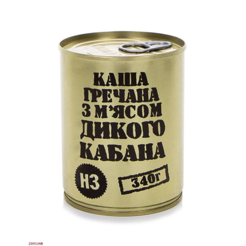 Консервы мясо-растительные "Каша гречневая с мясом дикого кабана" фото