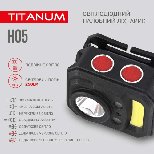 Налобный светодиодный фонарь TITANUM TLF-H05 фото 6