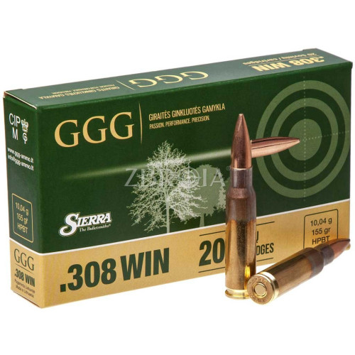 Патрон GGG кал. 308 Win куля Sierra MatchKing HPBT, маса 10.04 гр/155 гран фото