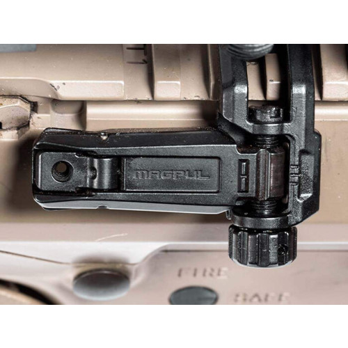 Складной угловой целик Magpul MBUS Pro Offset на планку Picatinny (черный) фото 7