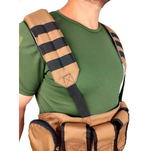 Разгрузочная система LeRoy Tactical под 4 магазина АК и 2 гранаты (койот) фото 2