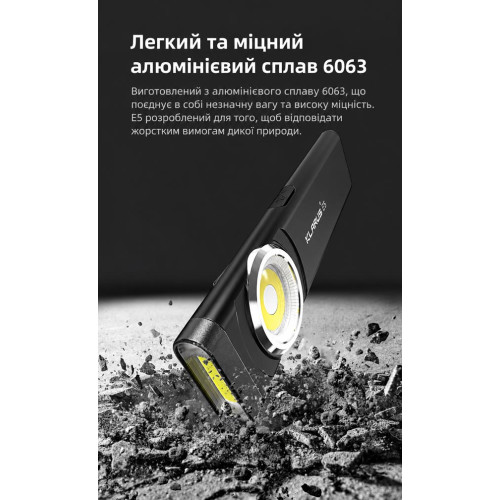 Ультратонкий фонарь Klarus E5 800 лм/450 mAh. Black фото 11