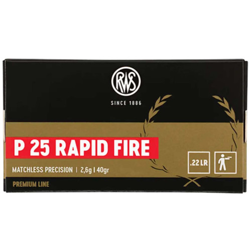 Патрон RWS P25 Rapid Fire кал. 22 LR пуля LRN, масса 2.6 г/40 гран фото