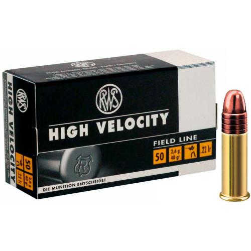 Патрон RWS High Velocity кал. 22 LR пуля BR, масса 2.6 гр/40 гран фото