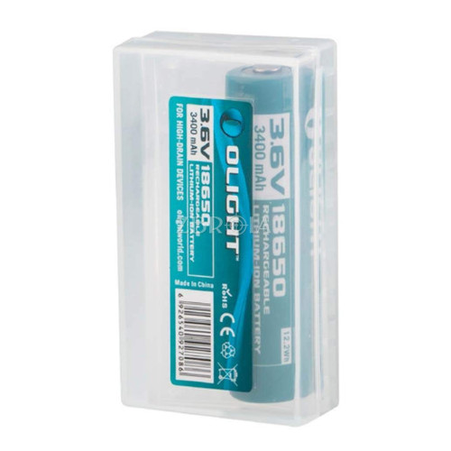 Акумулятор літієвий Olight 18650 3.6V 3400mAh з кейсом фото 4