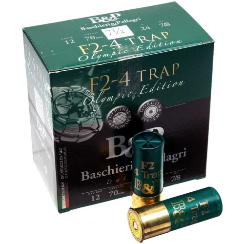 Патрон B&P F2 4TRAP кал. 12/70 дробь №7.5, навеска 24 гр фото